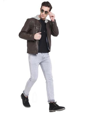 brown leather biker jacket - 15817488 - Standard Image - 4