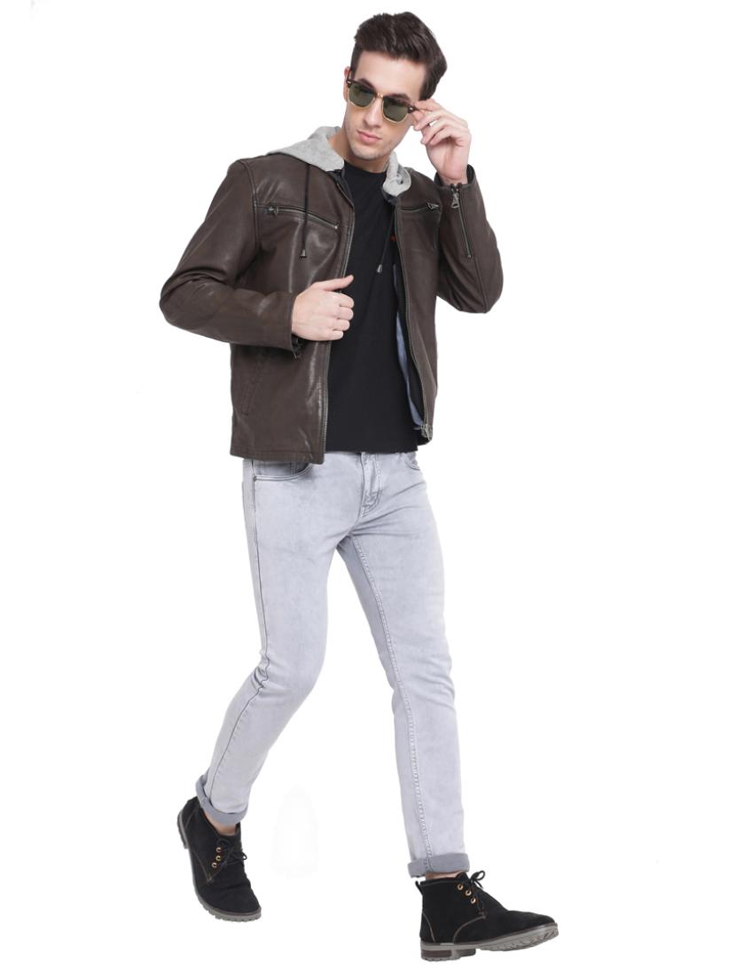 brown leather biker jacket - 15817488 - Zoom Image - 4