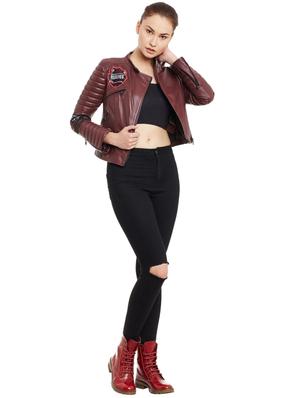 Graphic patch quilted sleeved biker jacket - 15817657 - Standard Image - 4