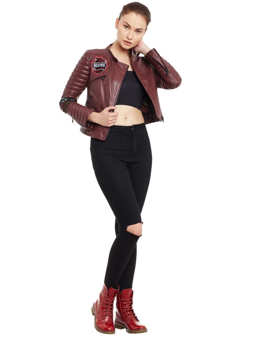 Graphic patch quilted sleeved biker jacket - 15817657 - Zoom Image - 4