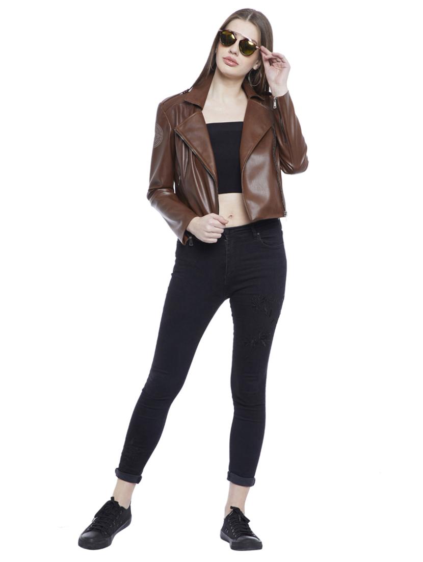 Shirt collar faux leather jacket - 15817661 - Zoom Image - 4