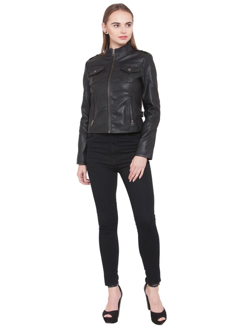 patch pocket detail biker jacket - 15817679 - Zoom Image - 4