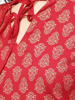 ethnic motif printed a-line kurta - 15818716 - Standard Image - 4