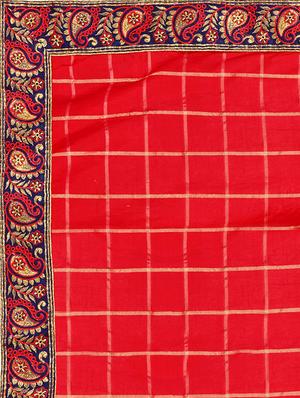 paisley embroidered half & half saree with blouse - 15819208 - Standard Image - 4