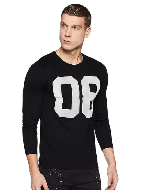 black typographic chest print t-shirt - 15819296 - Standard Image - 1