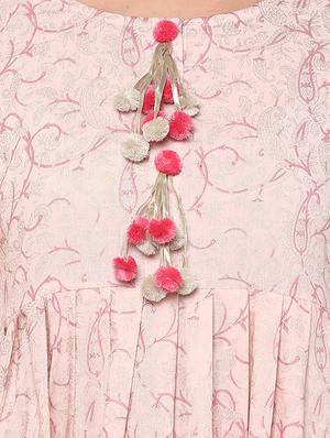 gota patti pom pom detail kurta palazzo set - 15821994 - Standard Image - 4