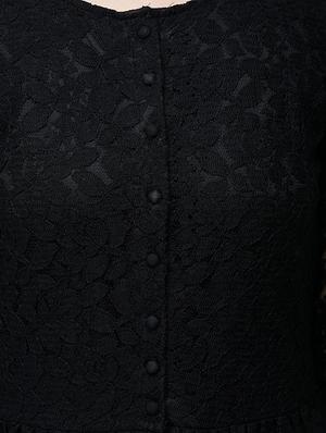 front slit button detail laced tunic - 15822107 - Standard Image - 4