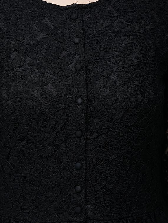 front slit button detail laced tunic - 15822107 - Zoom Image - 4