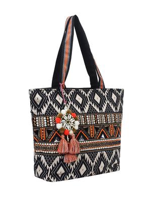black cotton regular handbag - 15822454 - Standard Image - 4