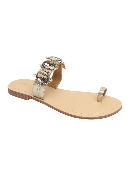 gold one toe sandals - 15822565 - Standard Image - 1