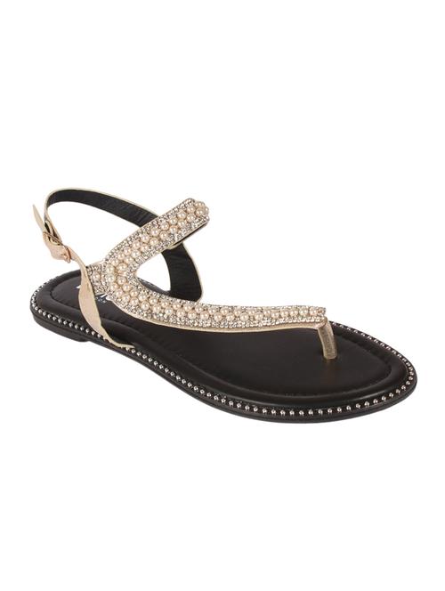 gold t-strap sandals - 15822578 - Very Small Image - 1