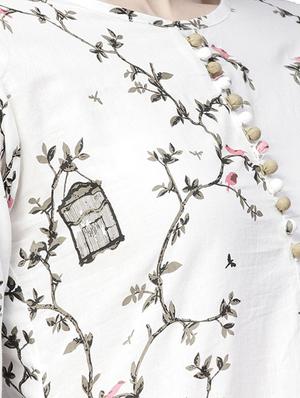 printed high-low kurta with palazzo set - 15823590 - Standard Image - 4