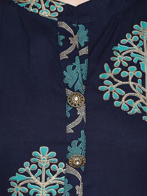 printed kurta with palazzo set - 15823603 - Standard Image - 4