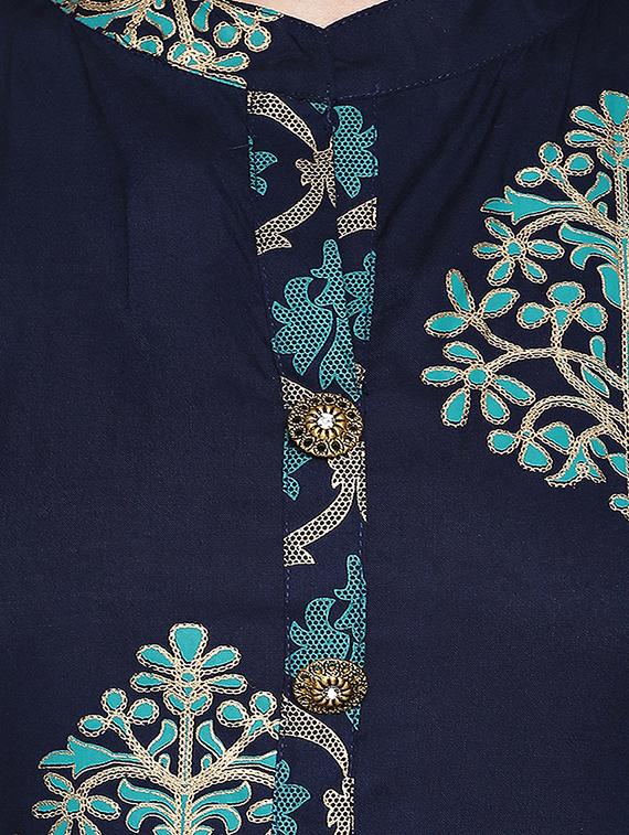 printed kurta with palazzo set - 15823603 - Zoom Image - 4