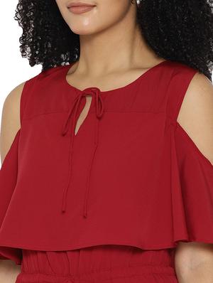 keyhole neck cold shoulder jumpsuit - 15825151 - Standard Image - 4