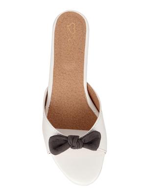 white slip on sandals - 15826416 - Standard Image - 4