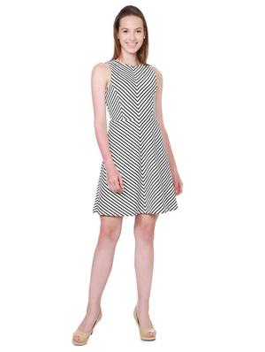 striped sleeveless a-line dress - 15826702 - Standard Image - 4