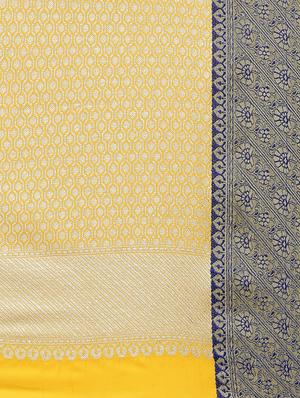 ethnic motif self design banarasi saree with blouse - 15827331 - Standard Image - 4