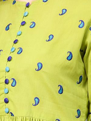 Embroidered a-line kurta - 15827713 - Standard Image - 4