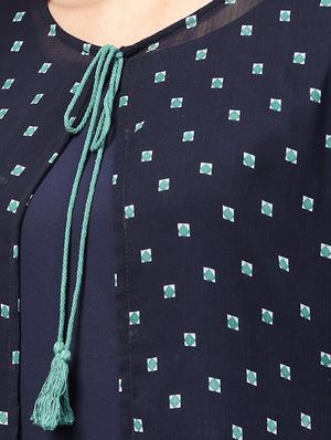 geometric printed layered kurta - 15827721 - Standard Image - 4