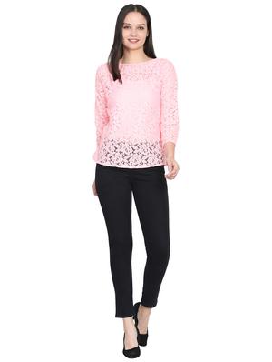 laced boat neck top - 15827770 - Standard Image - 4