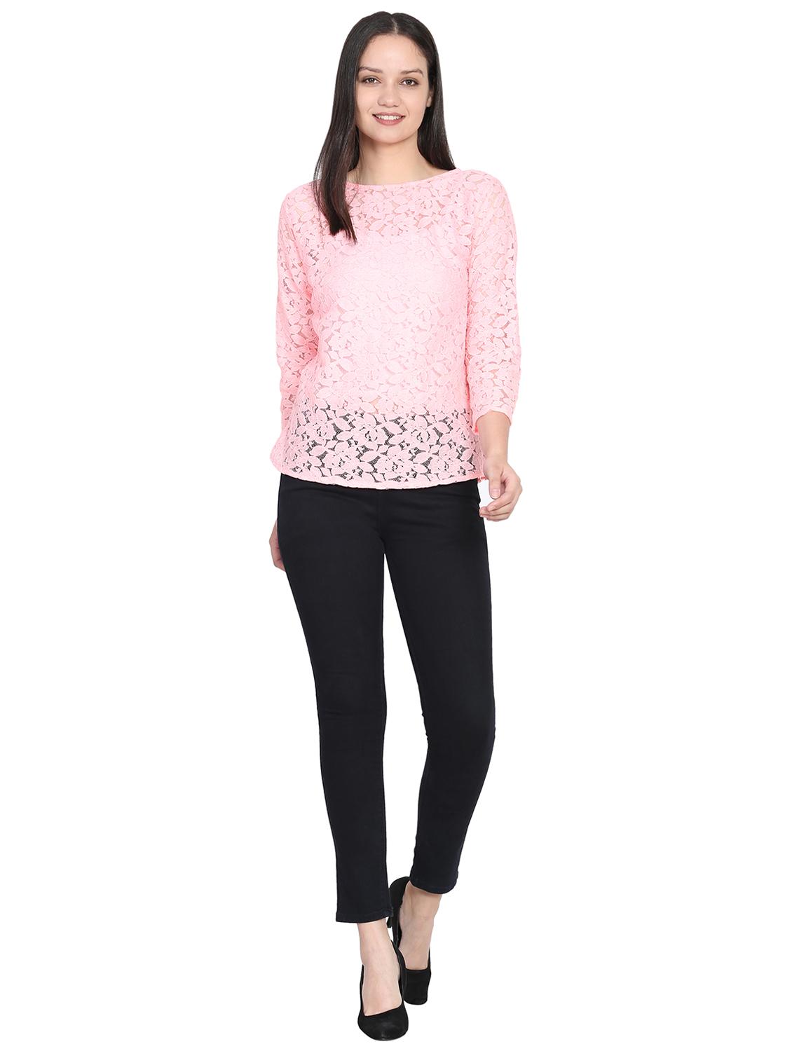 laced boat neck top - 15827770 - Zoom Image - 4