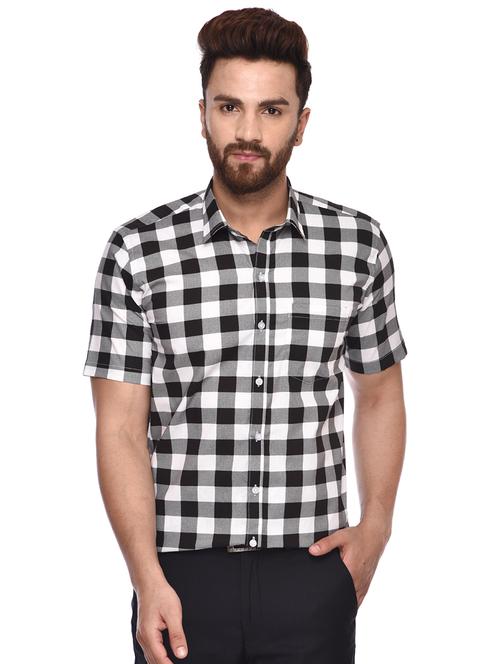 black checkered casual shirt - 15829391 - Standard Image - 1