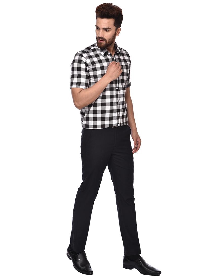 black checkered casual shirt - 15829391 - Zoom Image - 4