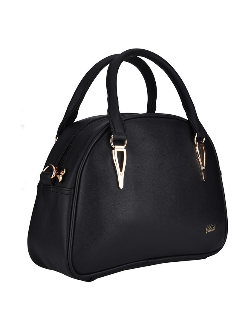 black leatherette (pu) regular handbag - 15829689 - Zoom Image - 4