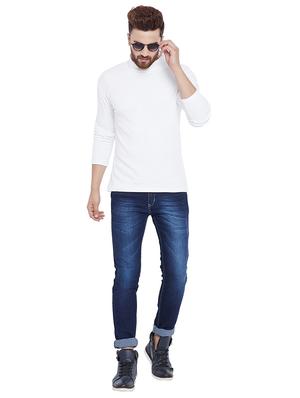 solid white turtle neck t-shirt - 15831014 - Standard Image - 4