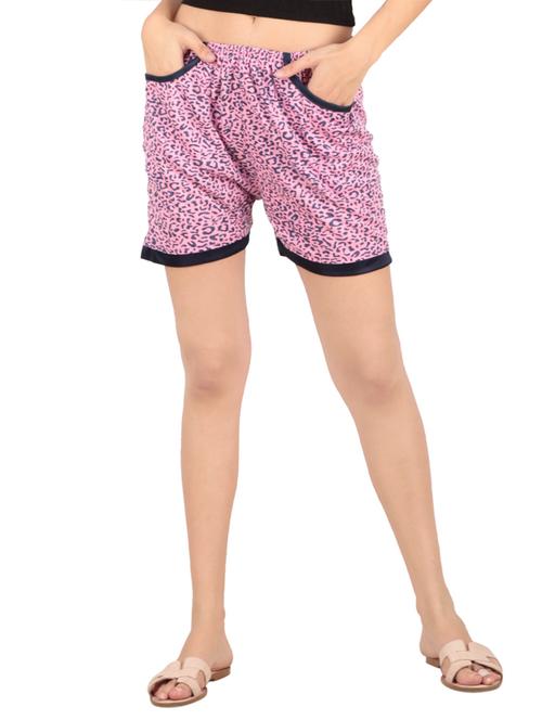 pocket detail animal print shorts - 15831655 - Standard Image - 1
