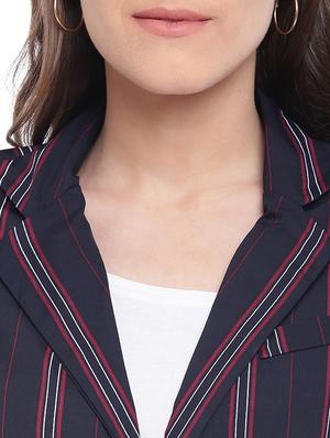 back slit striped casual blazer - 15831821 - Standard Image - 4