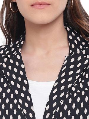 back slit polka dots blazer - 15831823 - Standard Image - 4