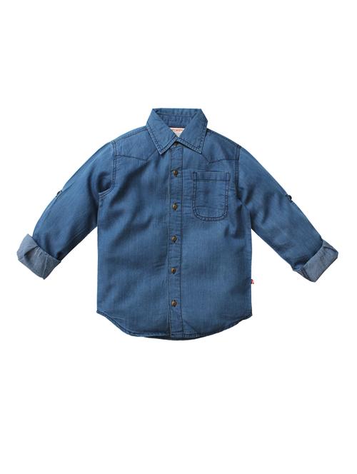 pocket patch roll up sleeved shirt - 15833830 - Standard Image - 1
