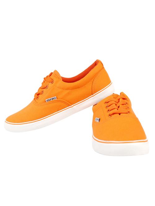 orange Canvas lace up sneakers - 15834224 - Standard Image - 1