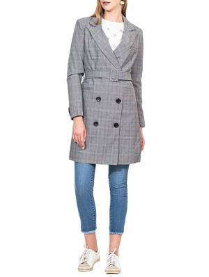 Button detail checkered belted coat - 15834793 - Standard Image - 4