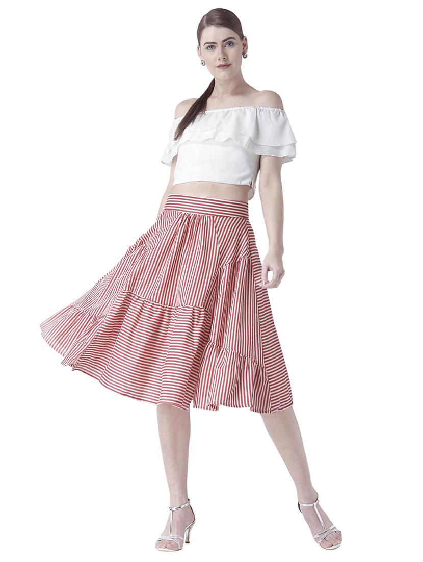 striped flared skirt - 15835232 - Zoom Image - 4