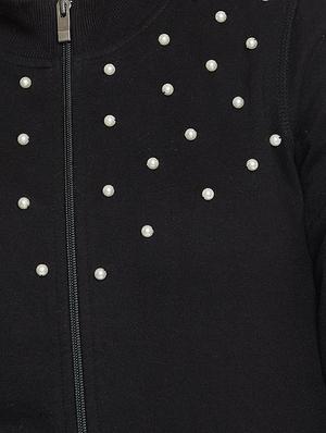 pearl embellished zip-up sweatshirt - 15835344 - Standard Image - 4