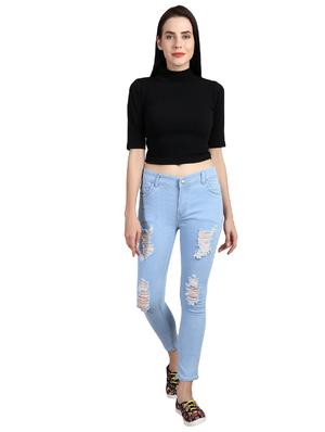 mock neck crop top - 15835438 - Standard Image - 4
