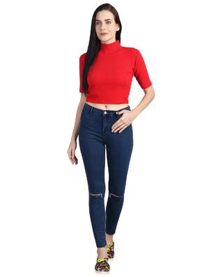 mock neck crop top - 15835439 - Standard Image - 4
