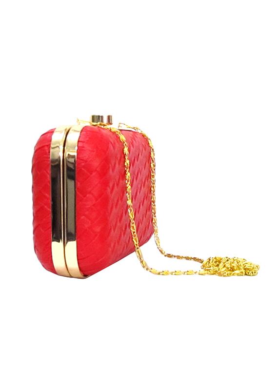 red leatherette (pu) box clutch - 15836286 - Zoom Image - 4