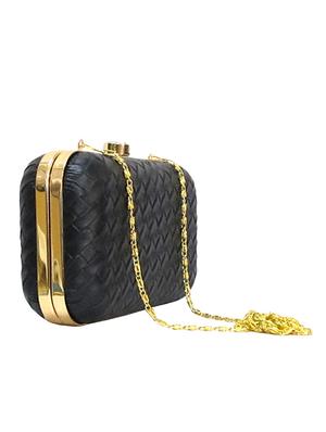 black leatherette (pu) box clutch - 15836289 - Standard Image - 4