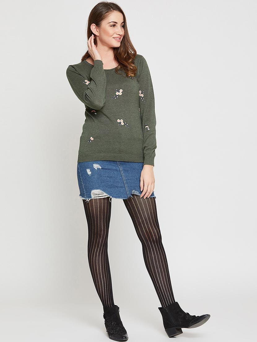 cutout back floral embroidered pullover - 15837478 - Zoom Image - 4