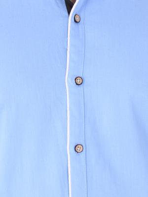 light blue cotton casual shirt - 15838449 - Standard Image - 4