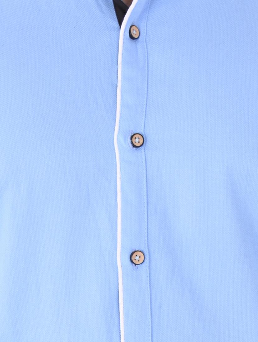 light blue cotton casual shirt - 15838449 - Zoom Image - 4