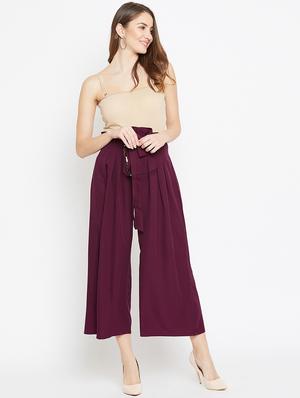 paper bag waist pleated palazzo - 15839385 - Standard Image - 4