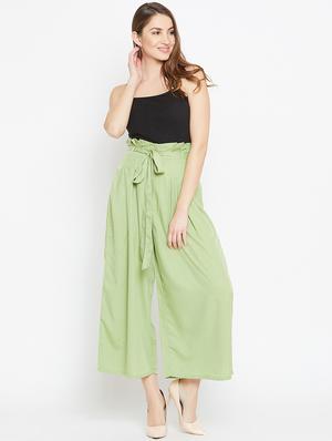 paper bag waist pleated palazzo - 15839386 - Standard Image - 4