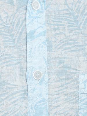 light blue printed casual shirt - 15839476 - Standard Image - 4