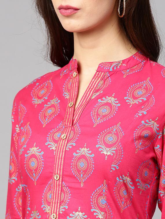a-line block printed dress - 15840653 - Zoom Image - 4
