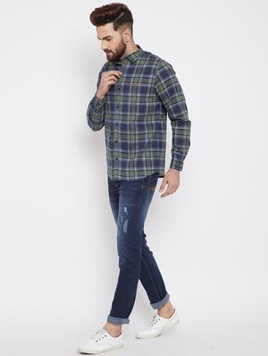 navy blue light washed ripped denim jeans - 15840830 - Standard Image - 4